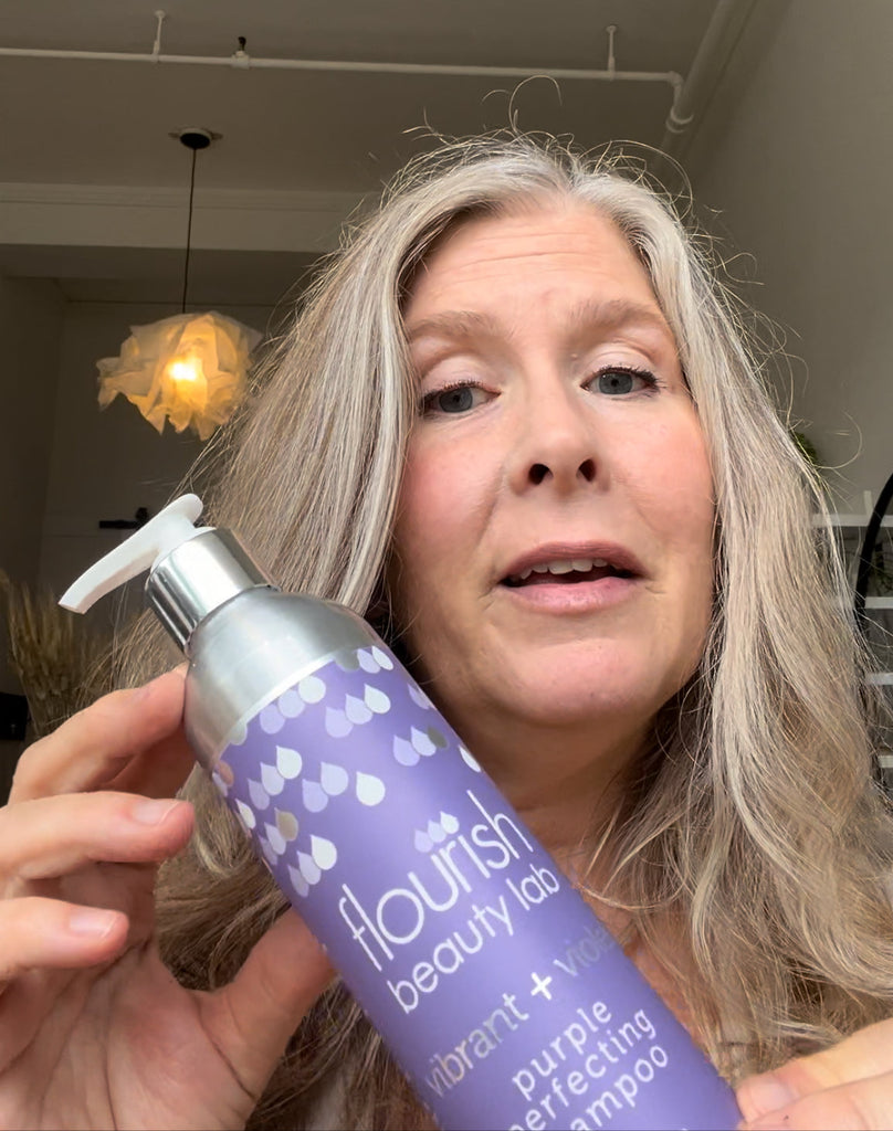 How I Care for My Blonde Going Grey Hair | Volume & Shine Routine